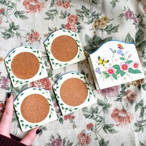Cottagecore Butterfly Coasters & Holder